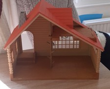 Sylvanian Families Lakeside Lodge Log Cabin with NO contents or rails (As Is)