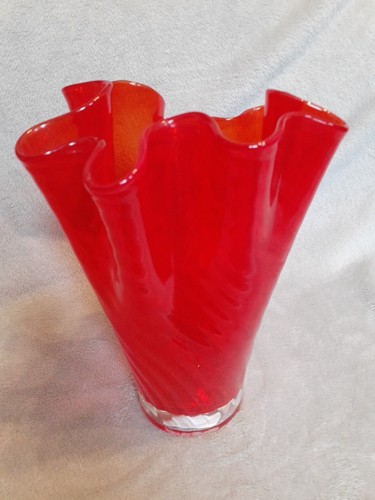 Red handkerchief vase - red,
