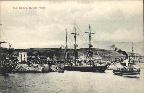Antique postcard burry port - postcard,