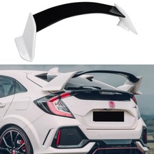 For 16-21 Honda Civic Hatchback 5Dr R Style Rear Trunk Spoiler Gloss Black+White