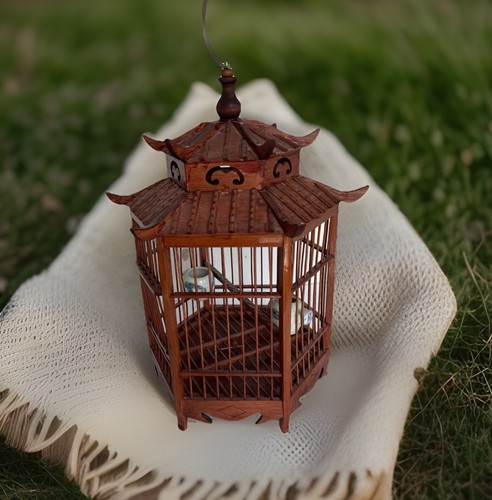Chinese bamboo carving hexagon - bamboo,