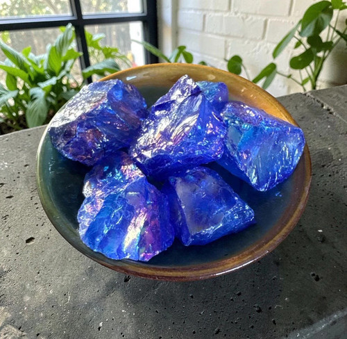 Aura blue quartz crystal - aura,