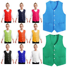 Boys Girls Uniform Sleeveless Waistcoat Volunteer Vest Comfortable Jacket Kids