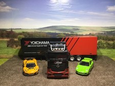 MERCEDES ACTROS Truck & Trailer in YOKOHAMA TYRE LIVERY With Two Cars 1/43 Scale