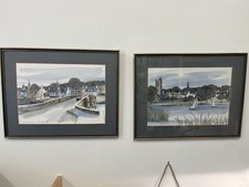 Pair Dorothy Bruce Scottish Watercolour Prints Newton Stewart & Castle Douglas