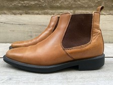 Mens Barry Brogue Chelsea Ankle Boots Airsoft Soft Tan Brown Leather Size 7 41