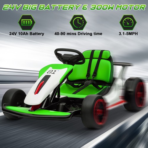 New green 24v kids kart - kids, go
