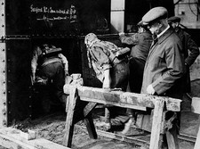 Men about to go underground at