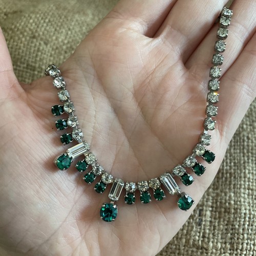 Vintage green clear crystal - green,
