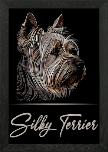 Silky terrier framed wall - terrier,