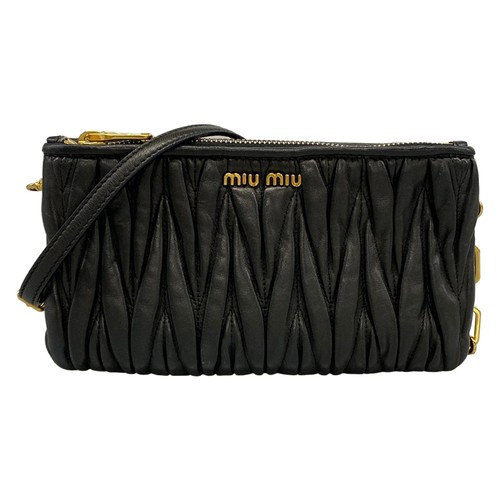 Miumiu matelasse black leather - matelasse,