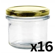 Glass Jar 235ml 8oz Jam Honey  with lids Preserving Chutney Storage