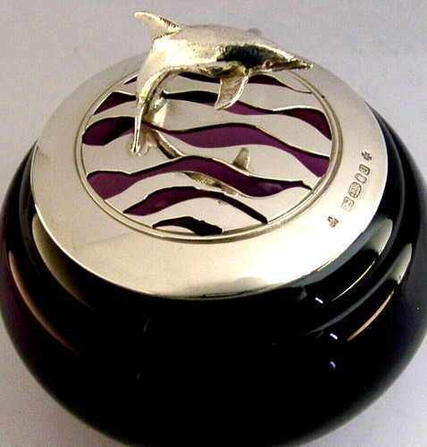 Purple glass sterling silver - sterling,