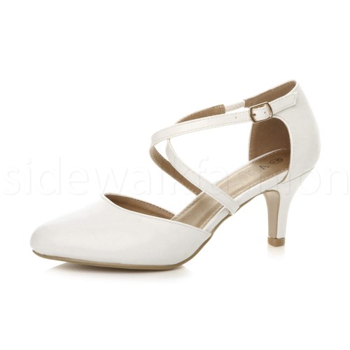 Womens ladies mid high heel