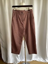 Whitesand Ladies High Waisted Cropped Trousers Wool Blend  Size40 Uk12 Dogtooth