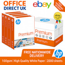 HP Premium A4 Copy Printer Paper 100gsm Bright White 2000 Sheets FULL BOX VATINC