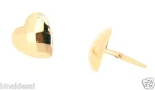 9ct Real Gold Andralok Faceted Heart Studs Large Earrings X'mas B'day GIFT BOX