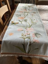 Large Vintage M&S Floral Embroidered Table Runner