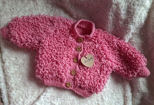 Hand knitted loopy jacket warm - knitted,