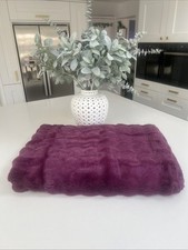 Cozee Home Textured Faux Fur Throw Purple Plum New Luxe Rrp £63