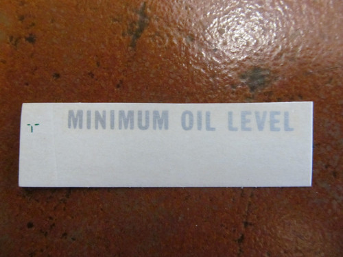 Decal minimum oil level - minimum,