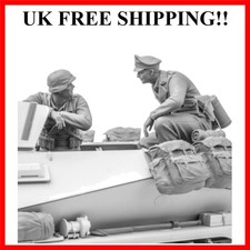 1/16 Scale Die-Cast Resin Figure Model Kit WWII German Armored Vehicle Crew 2...