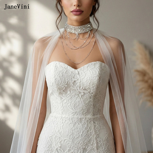 New bridal cape veil tulle - bridal,