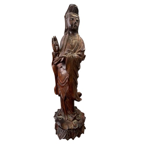 Carved wooden guanyin - wooden,