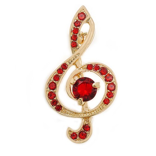 Red crystal treble - crystal, clef