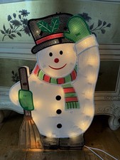 CL9 Vintage Christmas Silhouette Window Wall Decoration Frosty Snowman Working