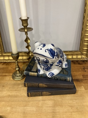 Large vintage ceramic blue and - ceramic,
