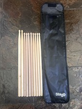 Stagg Drum Stick Carry Case with 5 Pairs New Drum Sticks