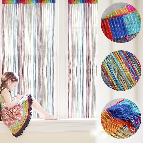 Beaded string door curtain - string,