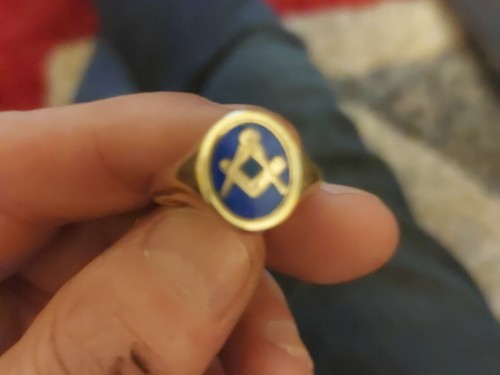 Gold ring masonic 9carat - gold,