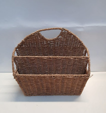 Vintage Seagrass Wicker Magazine Holder – Coastal Wicker Home Decor