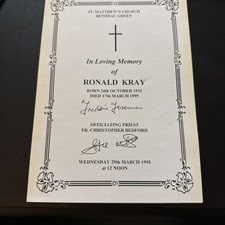 Ronnie Kray Order Of Service