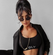 Olavoga Black Sport Bra Top In