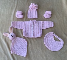 Crochet Baby Cardigan, Hat and