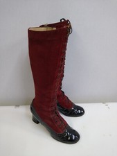 Vintage 1960s Burgundy And Black Go Go Boots