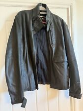 Men’s G-star Leather Biker Jacket M Very Dark Grey Black 