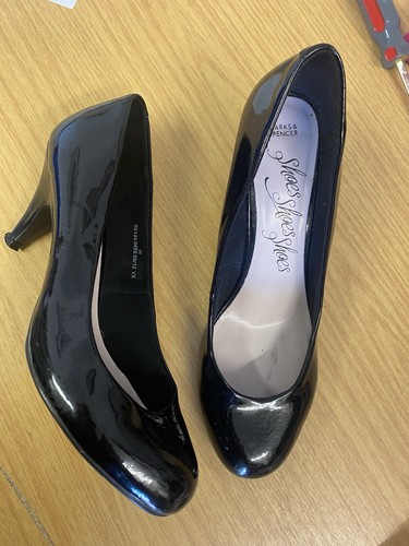 Ladies black patent court - patent,