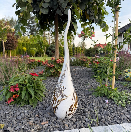 Glass flame 65cm white gold - glass,