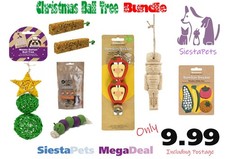 Rosewood Christmas Guinea Pig Rabbit Small Animal Rattan Ball Tree Treats Bundle