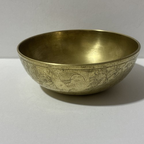 Vintage solid brass etched - vintage,