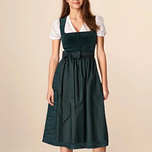 Women green dirndl dress - green,