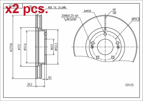 Pcs front brake disc - pcs,