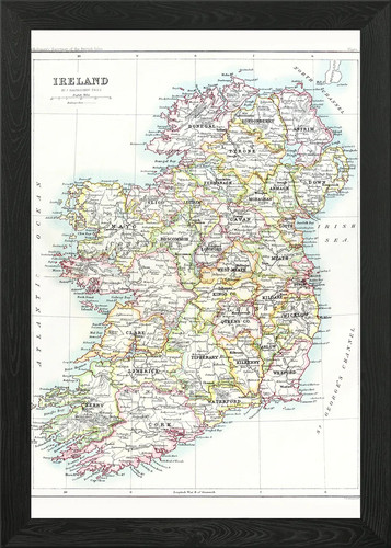 Ireland old map framed - ireland,