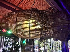 NEW Rattan Fish Trap Lamp W/
