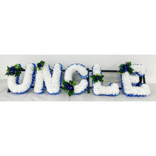 UNCLE Artificial Silk Funeral Flowers Any 5 Letter Name Tribute Wreath DAD BRO