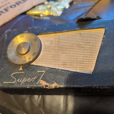 Perdio PR7 Super 7 vintage transistor radio black leather covered